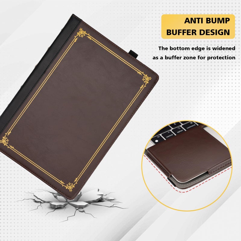 TT TYTX TYTX Compatible with MacBook Air 13 inch Leather Case 2021 2020 2019 2018 Release M1 A2337 A2179 A1932 Retina Display Touch ID,Protective Leather Case Cover for Laptop, Brown - Image 4
